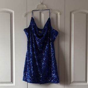 B Darlin Royal Blue Sequin Dress Size 23W